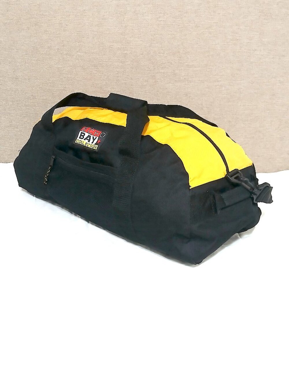 Echo Bay Collection Black Yellow Duffel Bag Gym Travel Sports Carry Tote